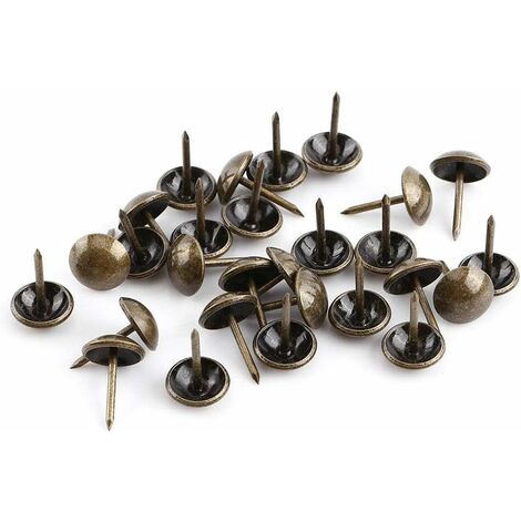 100 pc Vintage Tapisserie d'ameublement Clous Bronze étiquettes en métal Meubles canapé Chaussure Porte Clous décoratifs