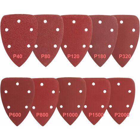 25 Feuilles Abrasives Triangles Grain 60 - Pour Ponceuse Multi-usage 105x152mm Auto-adhésives