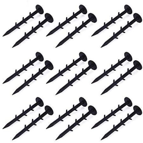 100 pcs 16 cm Jardin Pegs Securing Fixation Ongles Paysage Sol Tissu Peg avec Ancres cannelés en Plastique pour Fixer Les couvercles des Feuilles des Mauvaises Herbes en Tissu au Sol-Fei Yu