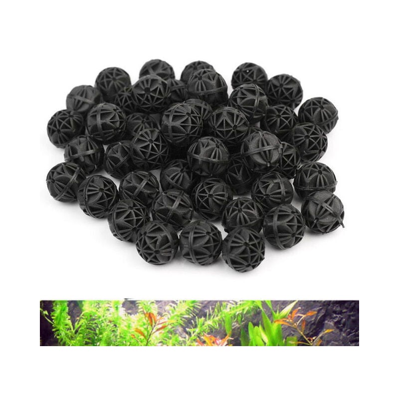 100 Pcs 16mm, Boule Filtrante pour Aquarium, Filtre en Coton Biochimique, Purification et Dégradation des Substances Toxiques et Nocives dans l'eau,