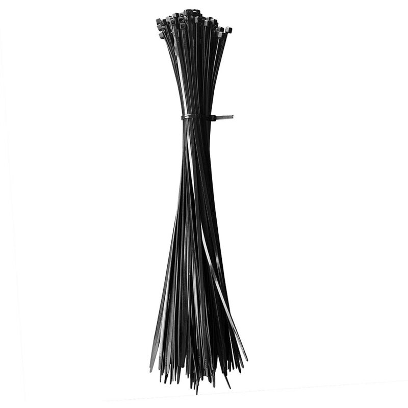 

100 unidades Abrazadera de cables Brida de sujeción Sujetacables 350x3.6mm negro cable resistente a rayos UV Amarre correa de cable robusta