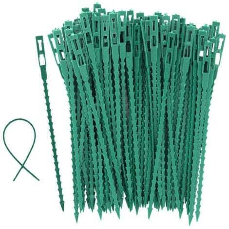 100 Pcs Accroche Tuteurs-17cm pour Tomates Arbres Serre-câble Lien en Plastique Réutilisables Attache Plante pour Arbustes Jardinage