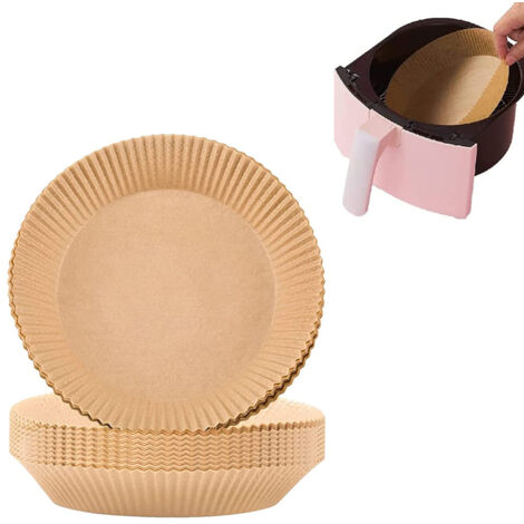100 Pcs Air Fryer One Time Paper Liner Non Stick Air Fryer Paper Liners Oil Proof Parchment Baking Paper for Kitchen Microwave Oven