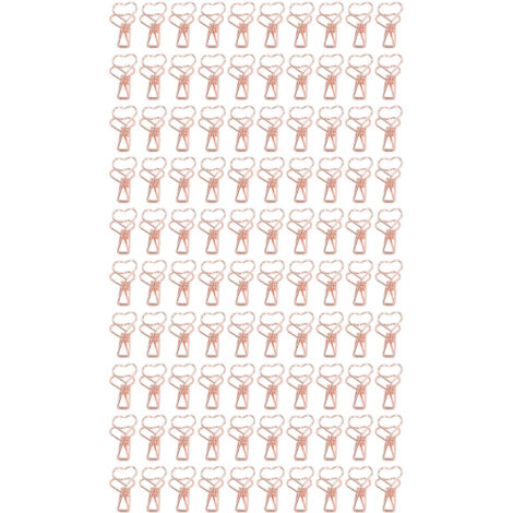 100 Pcs Attaches Documents en Forme de Cœur Métal Rose - Agrafeuse Bureau Pratique