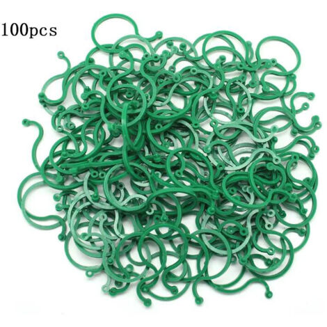 100 Pcs Clips de Jardin Support pour Plantes Clips Twisty Plante Anneaux pour Les Plantes grimpantes Jardinage boucle à huit caractères plante reliure cravate rotin fleur croissance clip