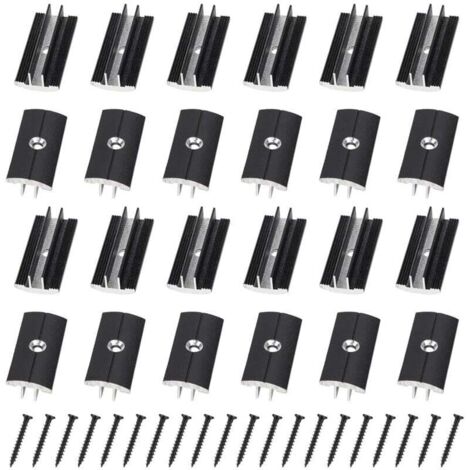 100 Pcs Clips Noir pour Planchers en Bois en Plastique T-Clips pour Planches de Terrasse 6 mm Espacement Entretoises Cachées avec 100 Vis pour Planches WPC/BPC Planches Composites