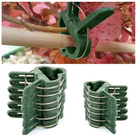 100 Pcs Clips Plantes Pinces pour Plantes Grimpantes Attache Tomates Reutilisable Vert 50 Grandes+50 Petits
