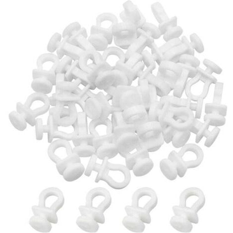 100 Pcs Crochet de Rideau Rail Glisseur Rail Rideau Poulie à Rideaux en Plastique Blanc pour Rideau de Douche Porte et Fenêtre