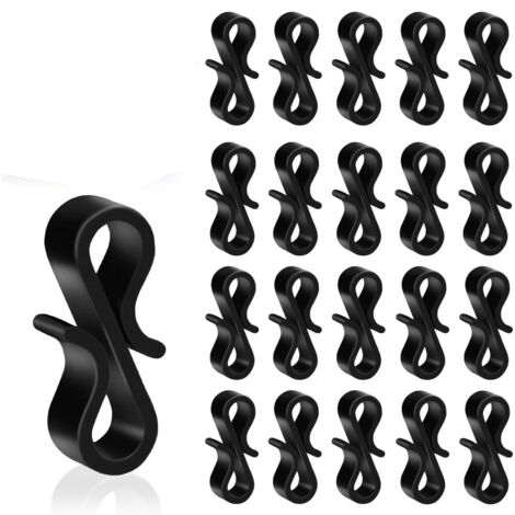 100 PCS Crochets Guirlande Exterieur Noirs, Crochet Gouttiere en Plastique Réutilisables pour Suspension des Guirlandes Lumineuses de Noël, Décorations de Sapin de Noël