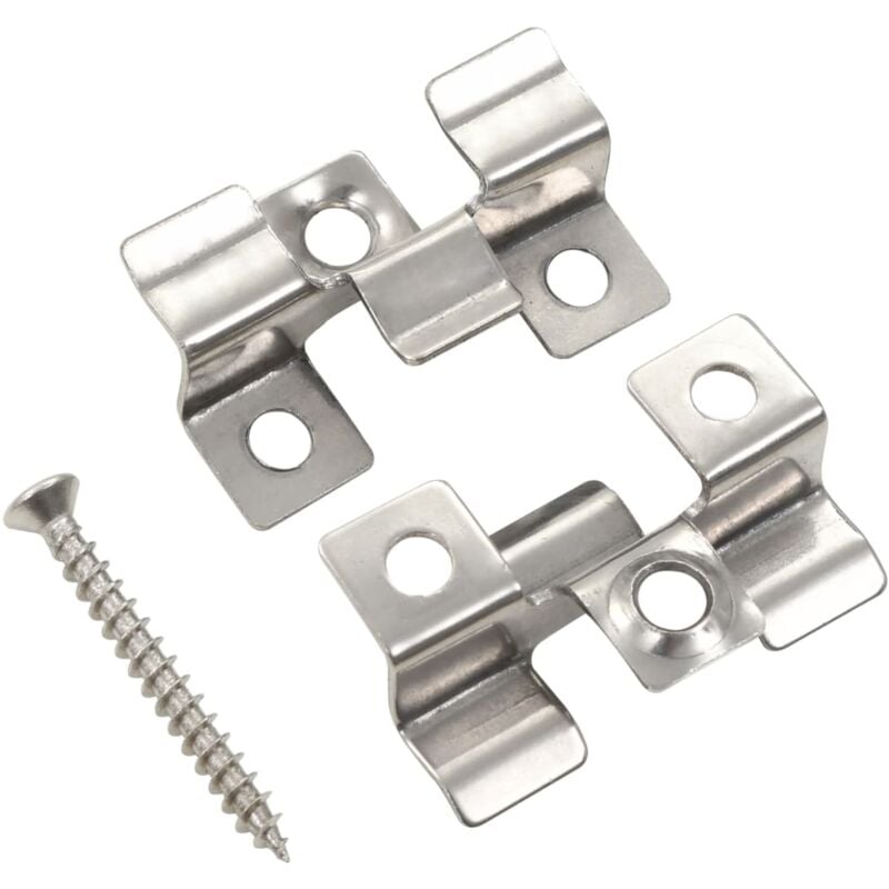 Vidaxl - 100 pcs Decking Clips with 200 Screws Stainless Steel