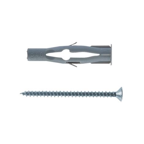100 pcs Fischer chevilles avec vis FU 6x35V fixations de chevilles en nylon