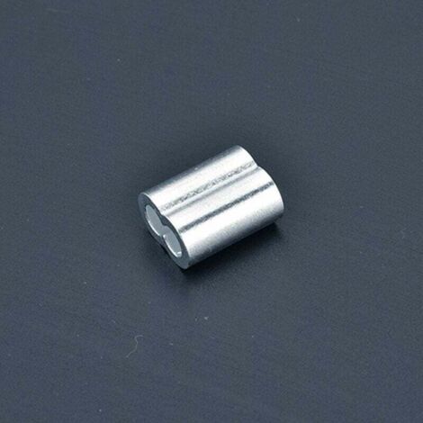 100 Pcs Manchons en Aluminium, Ferrules en Aluminium de Câble Métallique, Clip à Sertir en Aluminium avec Double Embouts pour Câbles Métalliques, Aircraft Câble, Argenté (1,5 mm / 0,06 pouce)