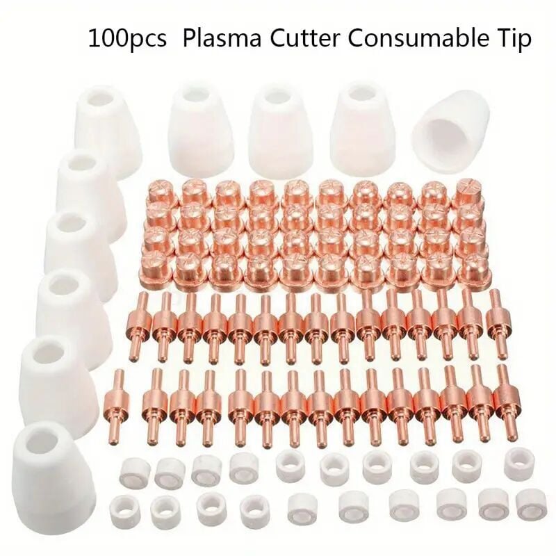 SNQ - 100 pcs Plasma Tip Buse électrode,Plasma Decoupe Electrode Tip Buse,Air Decoupe au Plasma Consommables,Decoupeur Plasma pour LG-40 PT-31 CUT40