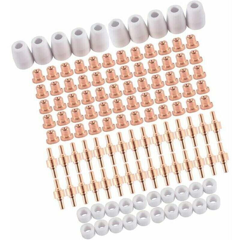 Debuns - 100 pcs Plasma Tip Buse électrode,Plasma Decoupe Electrode Tip Buse,Air Decoupe au Plasma Consommables,Decoupeur Plasma pour LG-40 PT-31