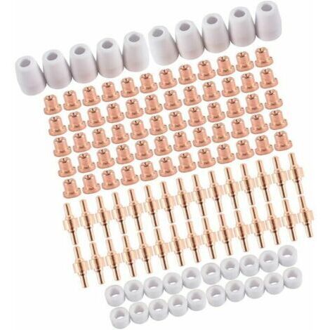 100 PCS Plasma Tip Buse électrode,Plasma Decoupe Electrode Tip Buse,Air Decoupe au Plasma Consommables,Decoupeur Plasma pour LG-40 PT-31 CUT40 CUT50,de dyk.Trywise