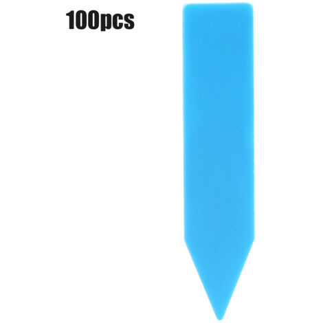 100 Pcs Plastic Flower Plant Name Gardening Stake Tag Label Marker (Blue)