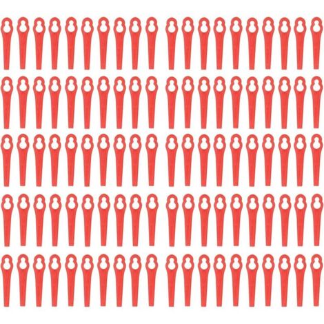 100 Pcs Plastic Trimming Blades, Gourd Type Lawn Mower Replacement Blade, Wear Resistant Grass Trimmer Cutting Tools with Glossy Edges, Lightweight Waterproof Pruning Blades for Ho