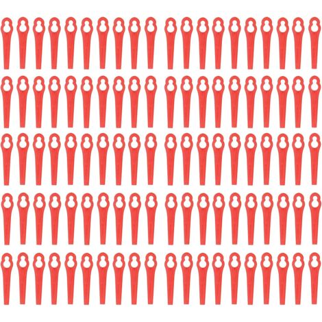 100 Pcs Plastic Trimming Blades, Gourd Type Lawn Mower Replacement Blade, Wear Resistant Grass Trimmer Cutting Tools with Glossy Edges, Lightweight Waterproof Pruning Blades for Ho
