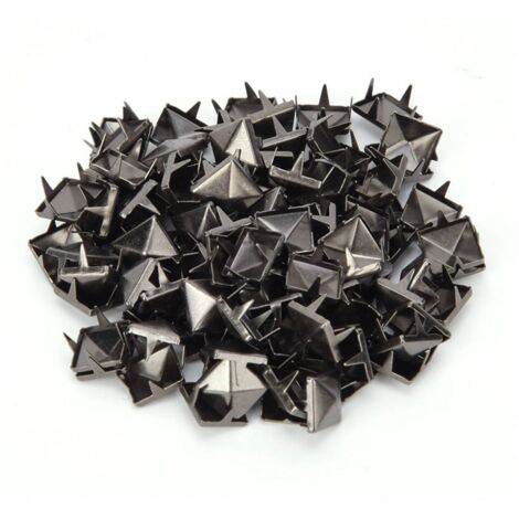 100 PCS Rivets Carrés 9MM Laiton Cuivré pour Accessoires Vêtements Chaussures Sacs Décoration Cuir Couleur Arme
