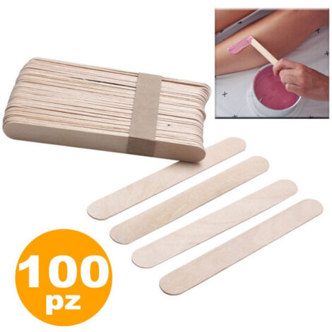100 Pcs Spatule En Bois épandeur De Cire Abaisseur De Langue Pour épilation à La Cire