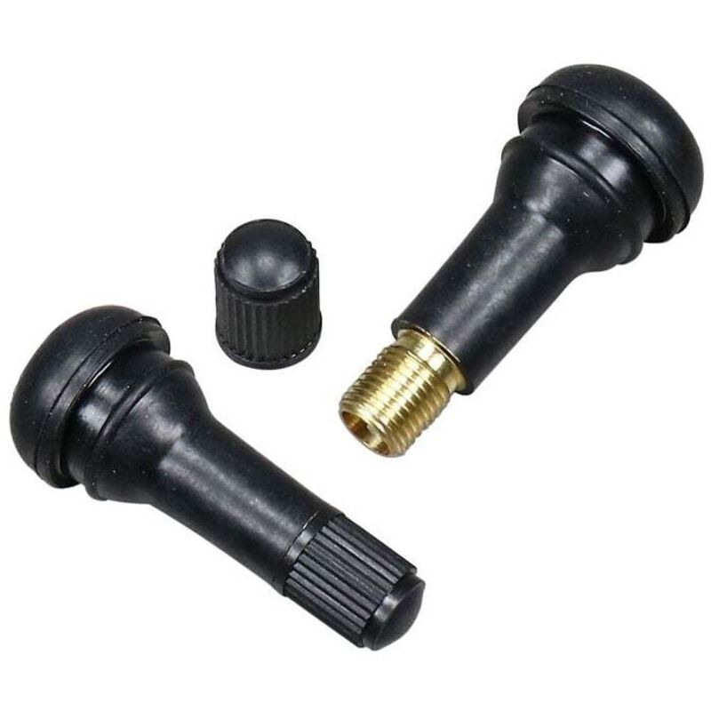 100 Pcs TR413 Valve Pneu Voiture, Universal Valve Tubeless Valve Auto de Caoutchouc Valves en Caoutchouc Snap-in Jantes pour la Plupart des Voitures,