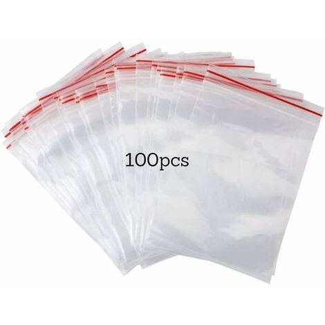 Sachet alimentaire Zip 100x100 mm (x1000 pcs) - Transparent - Résistant