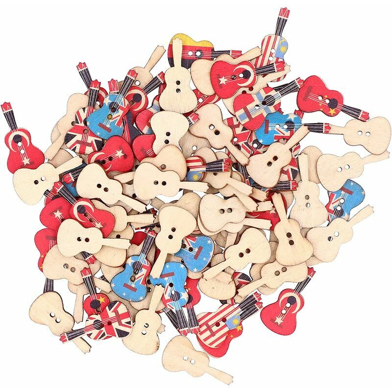 100 Pezzi Bottoni in Legno Assortiti, Bottoni da