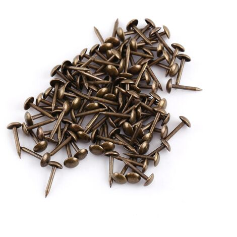 100 pezzi chiodi vintage per tappezzeria etichette in metallo bronzo chiodini decorativi per mobili divano porta scarpe foto fissaggio (6  14 mm-6  14 mm)