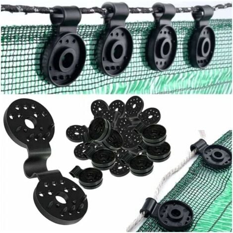 CYSLMUK 100 pezzi Clip di fissaggio per schermo della privacy, clip speciale con occhiello in plastica, clip di fissaggio trattate anti-UV per schermo della privacy, rete, recinzione, ombra