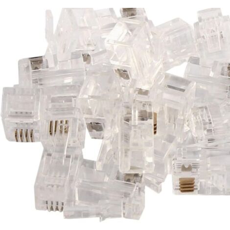 100 PEZZI CONNETTORE LAN CAT5 8 POLI ETHERNET PLUG LAN RJ45 NETWORK INTERNET