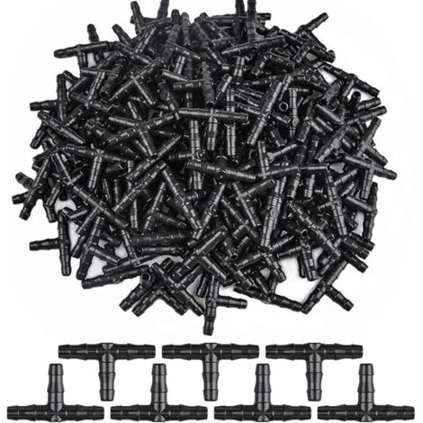 100 pezzi di attrezzo per irrigazione da giardino per collegamento tubo flessibile sistema di irrigazione a goccia 4/7 T 4/7 mm (4/7 tee positivo)