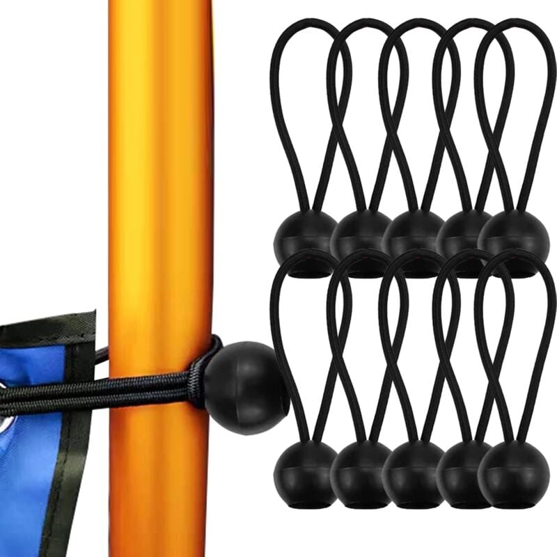 Image of 100 pezzi di corde elastiche con palline, corda elastica, corda elastica con palline, corda elastica in gomma con pallina elastica per teloni,