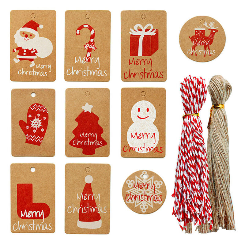 100 pezzi di etichette regalo in carta kraft