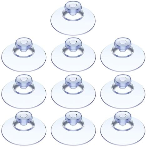 100 pezzi di ventosa, ventosa per tavolo in vetro, mini ventosa, ventose trasparenti, piccole ventose, per superfici lisce di vario tipo, vetro, piastrelle, bagno, cucina, PVC, senza gancio (20 mm)