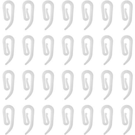 100 pezzi gancio di plastica bianco per tende – per binari, finestre, porte e docce