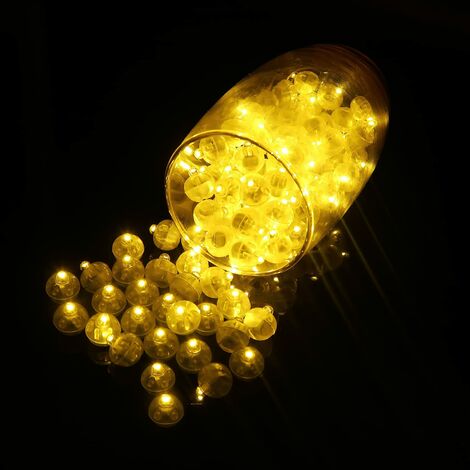 100 Pezzi Mini LED Palloncini Luminosi, Sfera Rotonda LED Palloncino Luminoso, Palloncino Luci Lanterna, per Lanterna di Carta Palloncino Compleanno Festa di Natale Decorazione Domestica Illuminazione