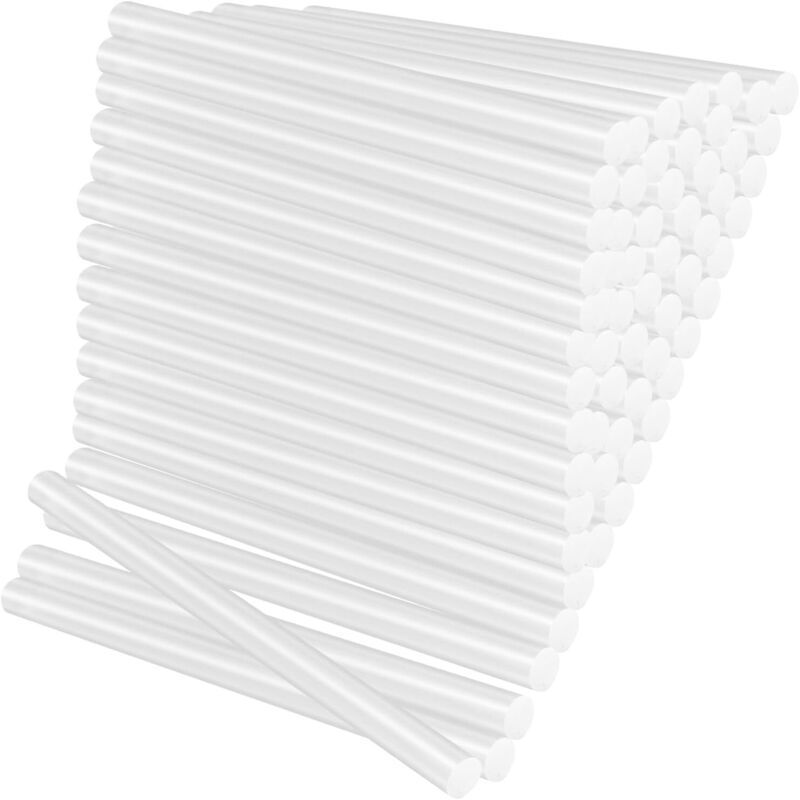 Image of 100 pezzi stick di colla per pistola 7 mm x 100 mm, colla a caldo trasparente ad asciugatura rapida, colla per pistola per colla a caldo, stick di
