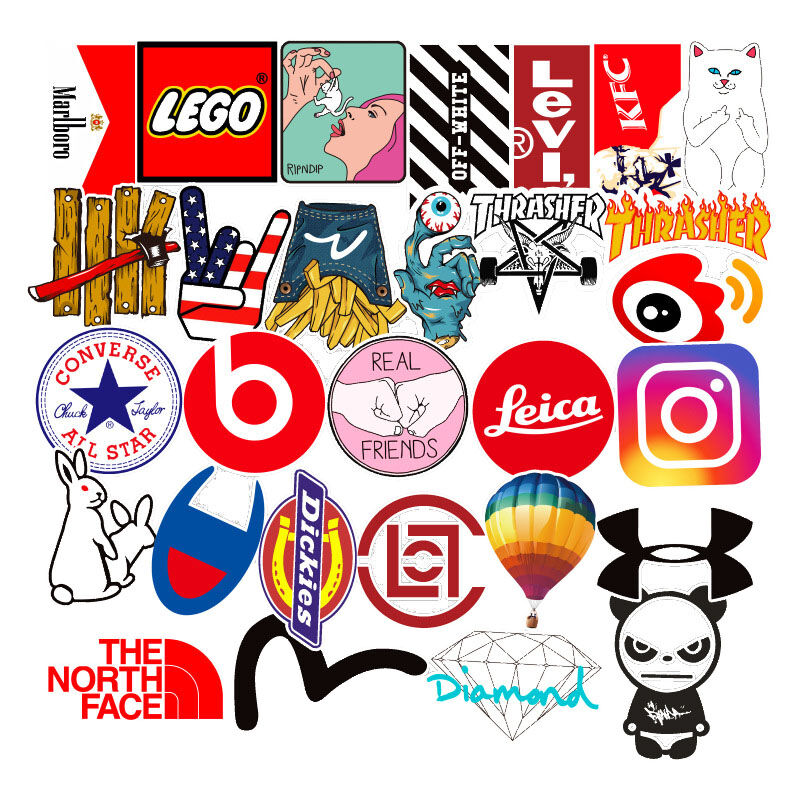 Image of 100 pezzi Tide Brand logo adesivi decalcomanie vinili per laptop bambini auto moto bici skateboard Coxolo Hasaki