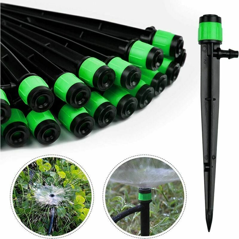 Vuszr - 100 pièces Goutteur d'irrigation, 360 degrés Adjustable micro Sprinkler