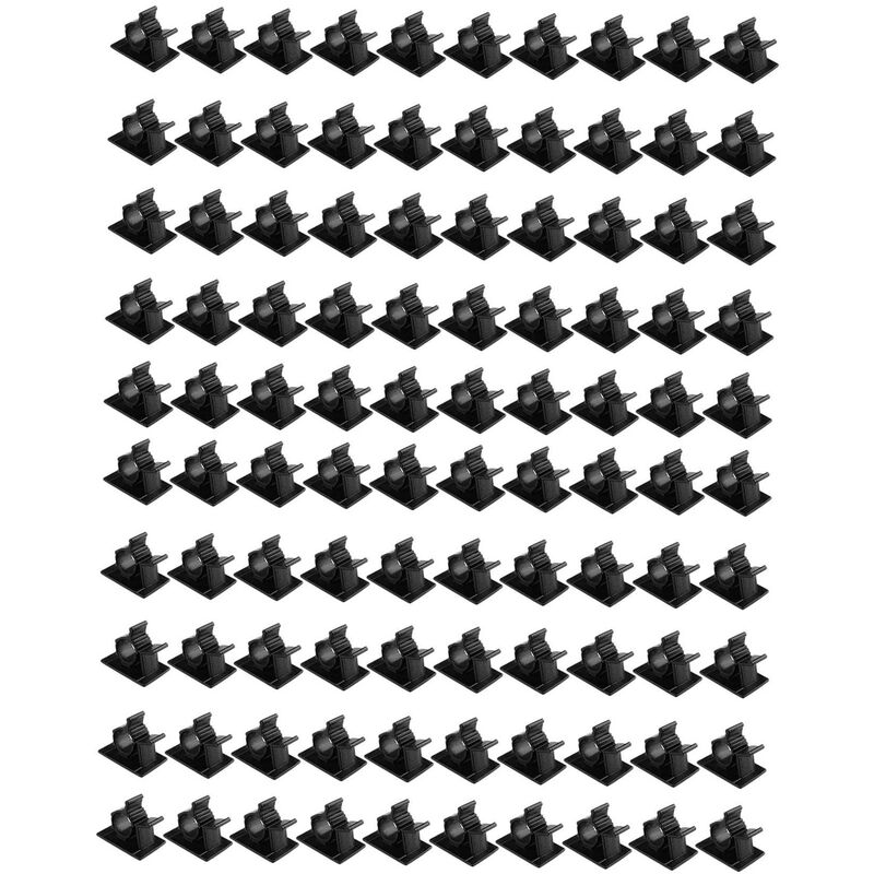 100 PièCes SéRies Pinces de Câble Auto-AdhéSives Pinces de Fil de Baisse Pinces de Câble Support de Cravate Gestion de L'Organisateur de Fil de Câble