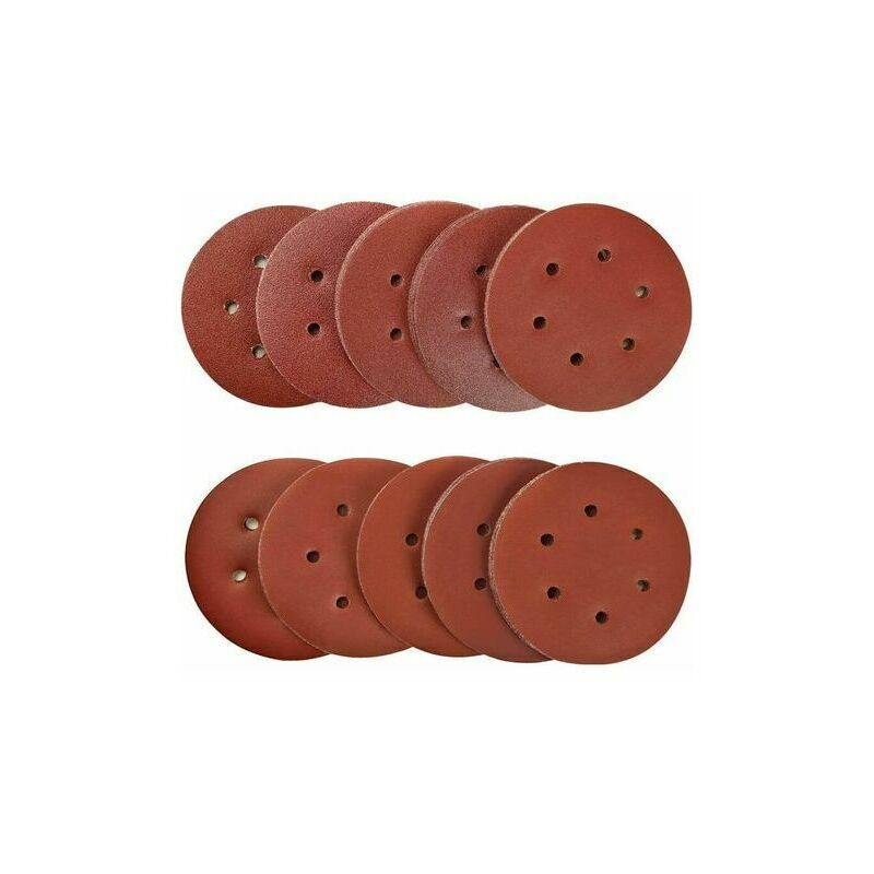 100 Pièces 150mm disques abrasifs Disque de Ponçage Disques Abrasifs 40/80/120/180/320/600/800/1000/1500/2000 Grain Idéal pour Poncer/ Polir/