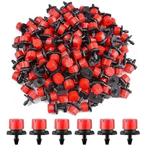 100 pièces 4 / 7mm arroseurs goutteurs d'irrigation, micro-arroseurs d'irrigation goutte à goutte Irrigation de jardin réglable Micro système d'irrigation goutte à goutte ensemble d'irrigation