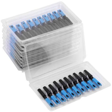 100 pièces Adaptateur de connecteur, Connecteur de Fibre Optique intégré SC Adaptateur de Connexion de connecteur Rapide Rapide à Froid pour FTTH