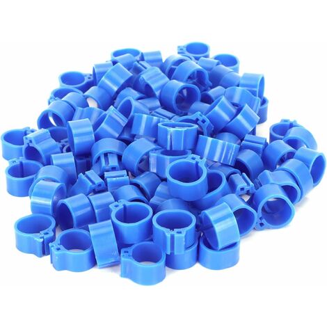100 PièCes Anneau De Pigeons Anneau Jambe Volaille Anneau Marquage sans Mot Boucle Pied Anneau D'Ouverture Anneaux D'Identification Pigeons Outil Fournitures pour Oiseaux(Bleu)，Fonepro