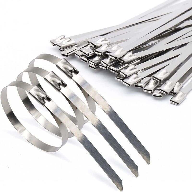 100 Pièces Attaches de câble Robustes, Collier de serrage inox en Acier Inoxydable Serre-câbles Autobloquante 4,6x300mm