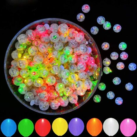 100 Pièces Ballons LED Multicolores, Flash Imperméable, Petite Lumière LED Ronde pour Lanterne en Papier, Oeuf de Pâques, Citrouille, Fête d'Anniversaire, Décoration de Mariage