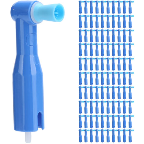100 pièces / boîte Polisseur Dentaire Jetable pour Blanchiment Buccal, Accessoire de Polissage Bleu (Coupe Dure)