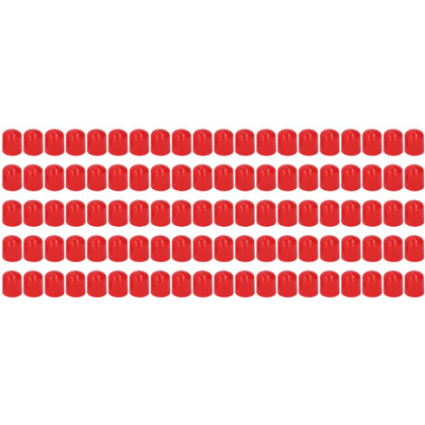 100 Pièces Bouchon d'Extrémité PVC Souple Ignifuge Protecteur de Filetage Rouge 15mm
