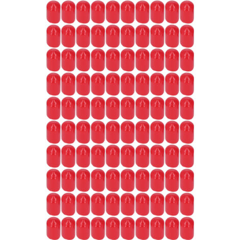 100 Pièces Bouchon d'Extrémité PVC Souple Rond Ignifuge Protecteur de Filetage Rouge 12mm