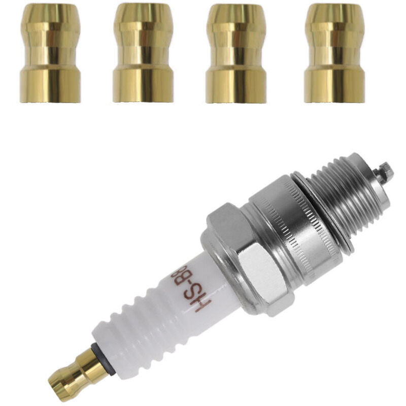 100 pièces BOUGIE D'ALLUMAGE BULLET LAITON X 4 PAQUET BOUGIE D'ALLUMAGE NIPPLE TOP NUT M4